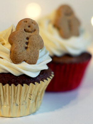 Gingerbread Cupcakes recipe from Baking with Granny. Festive spiced little cakes, topped with cinnamon caramel buttercream.