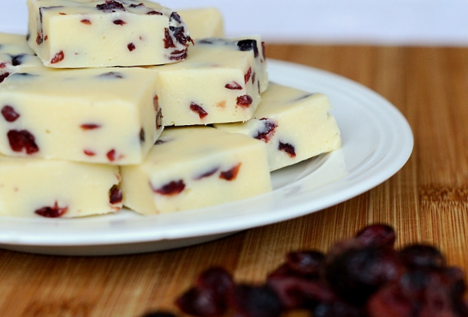 White Chocolate & Cranberry Fudge