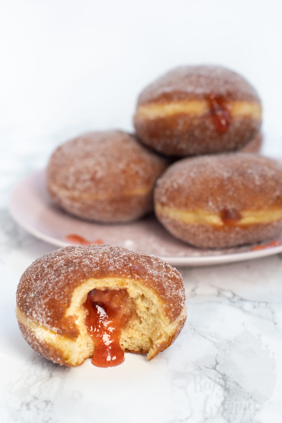 Jam Donuts recipe from Baking with Granny. Easy fried donut recipe, perfect for filling with jam.
