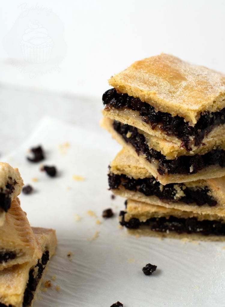 Fly Cemetery, also known as Currant Slice. Traditional British recipe, from Baking with Granny.