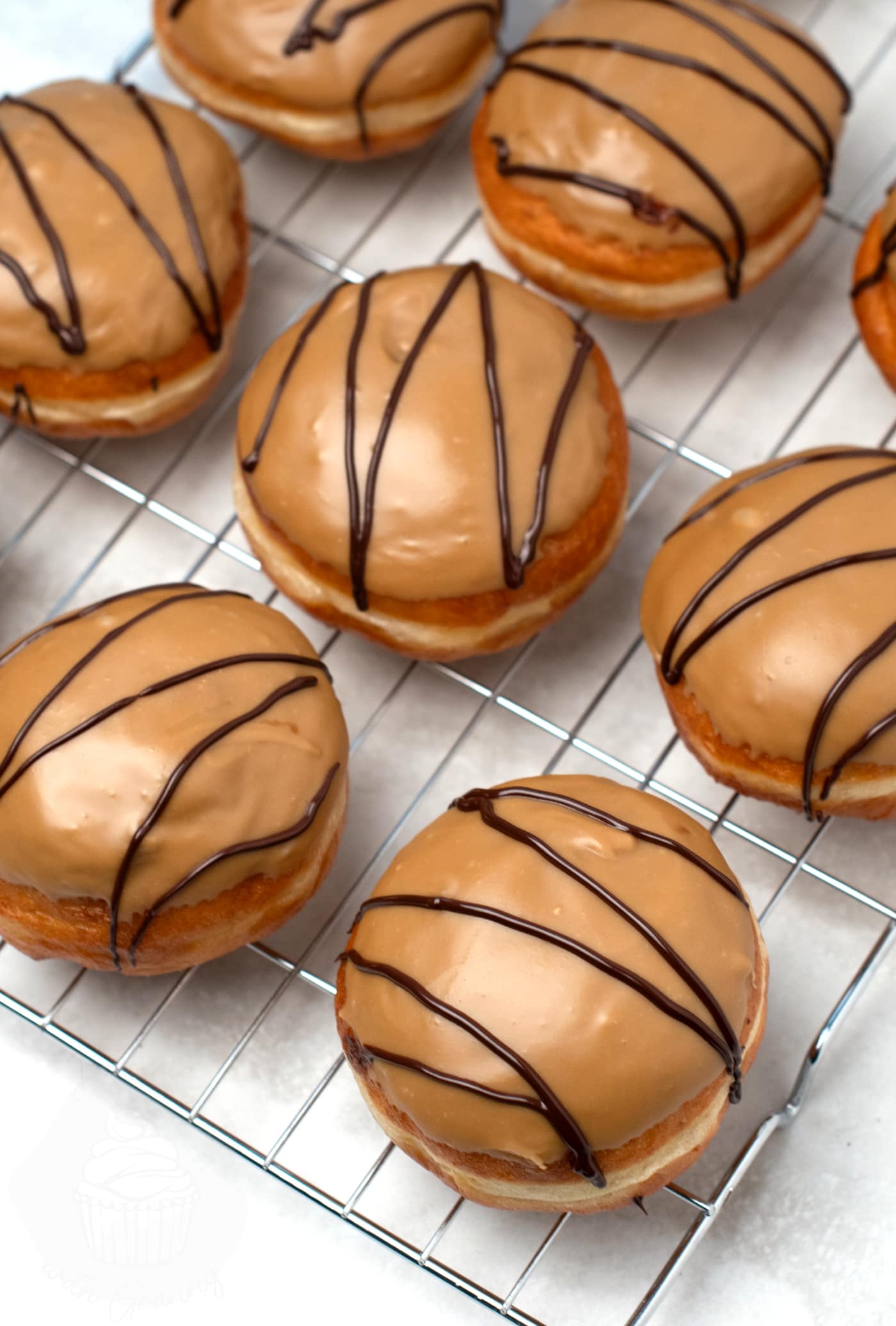 Fudge Doughnuts recipe, copycat Greggs caramel custard donuts.