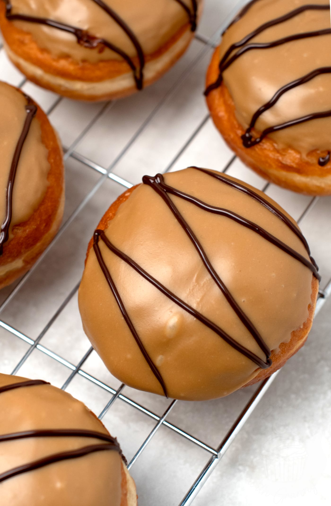 Fudge Doughnuts recipe from Baking with Granny, dupes for caramel custard donuts.