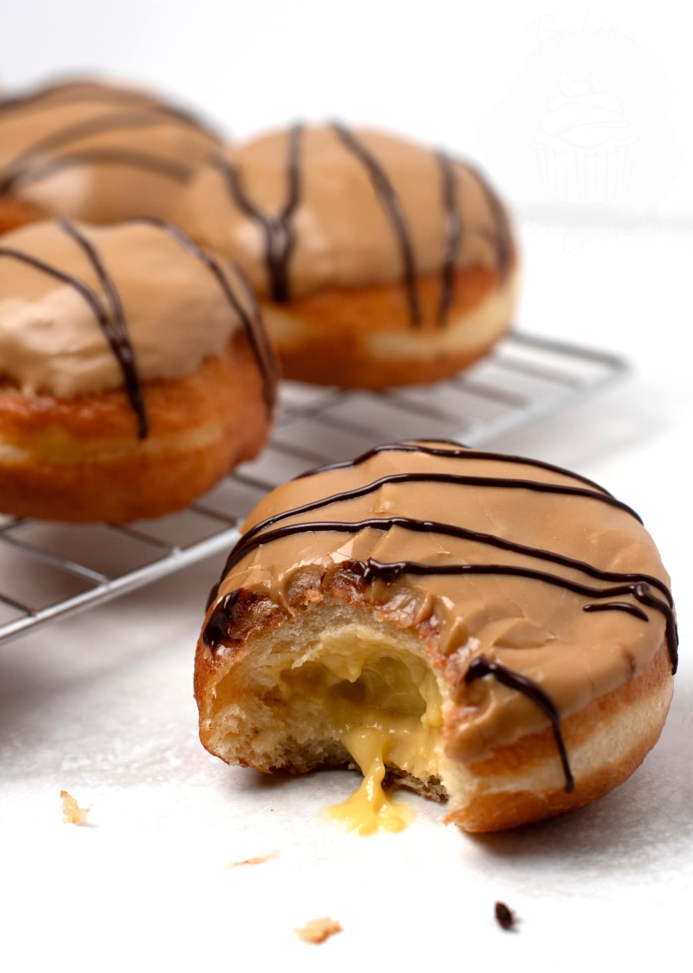 Homemade Fudge Donuts recipe from Baking with Granny. UK recipe for Greggs style fudge doughnuts.