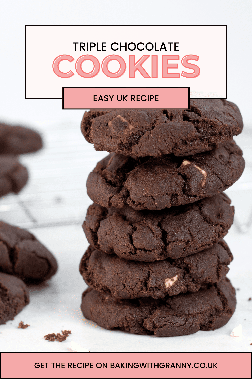 UK recipe from homemade Tripe Chocolate Cookies. Super sweet and easy to make. With dairy-free, egg-free and vegan hacks.