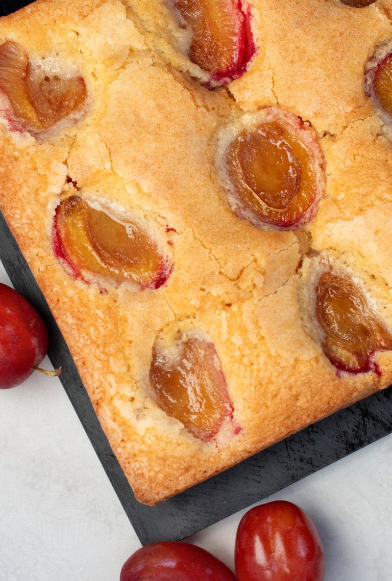 Quick and easy recipe for Plum Cake, using British Plums.