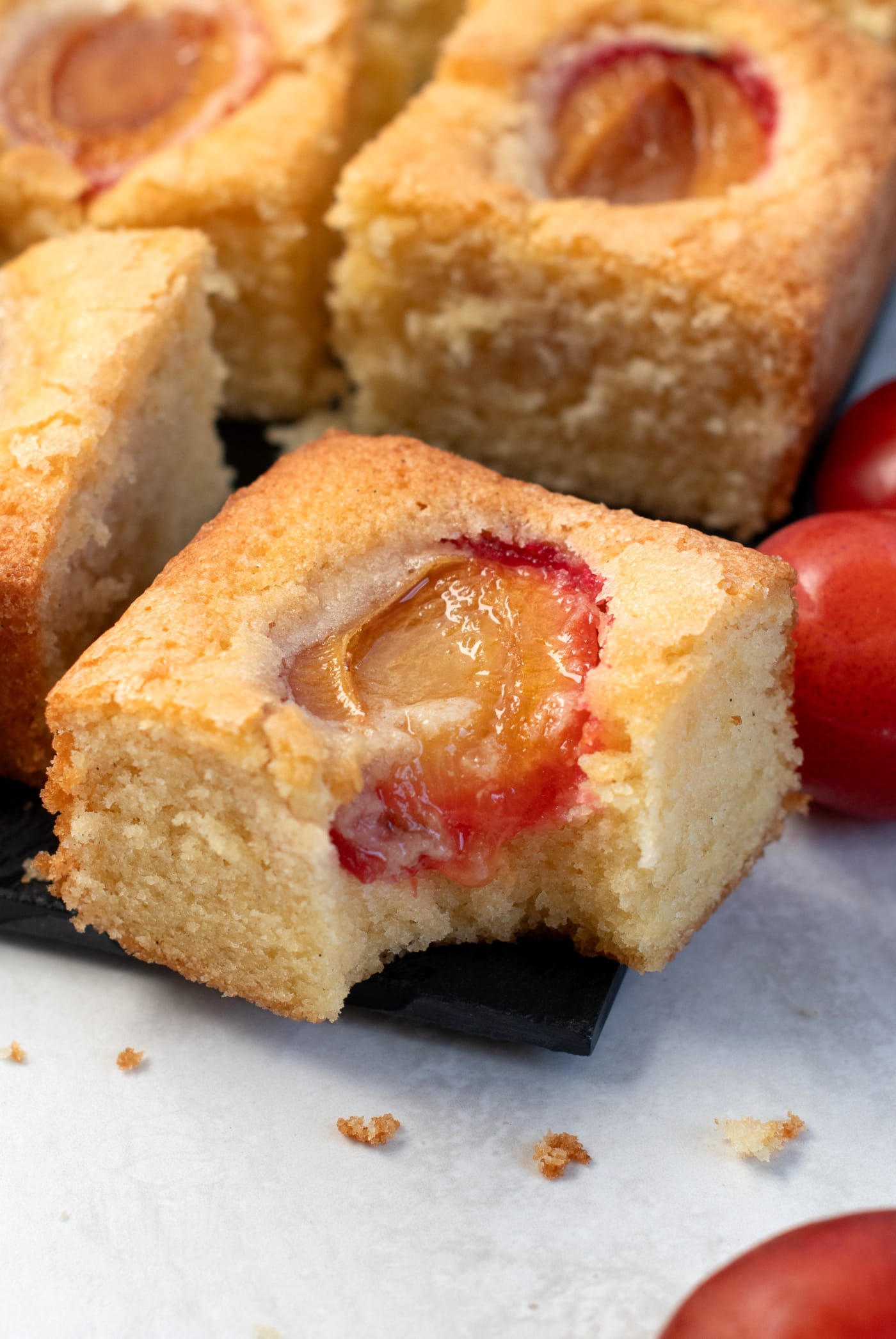 Plum Cake recipe from Baking with Granny. Sweet vanilla sponge, filled with juicy, fresh British plums.