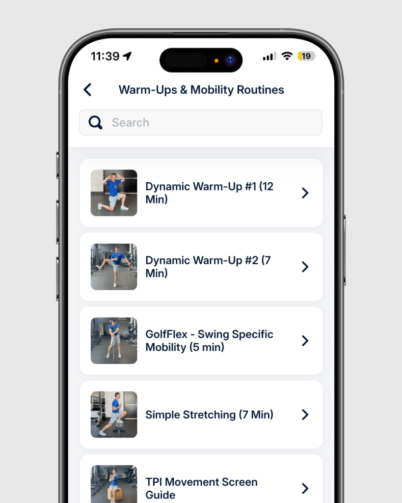 Warm Up & Mobility Routines on the Fit For Golf App